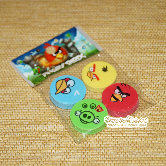 Набор стирательных резинок AngryBirds 4шт