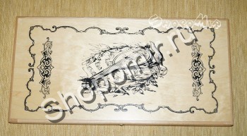 Нарды шелкография "Средние-белые"